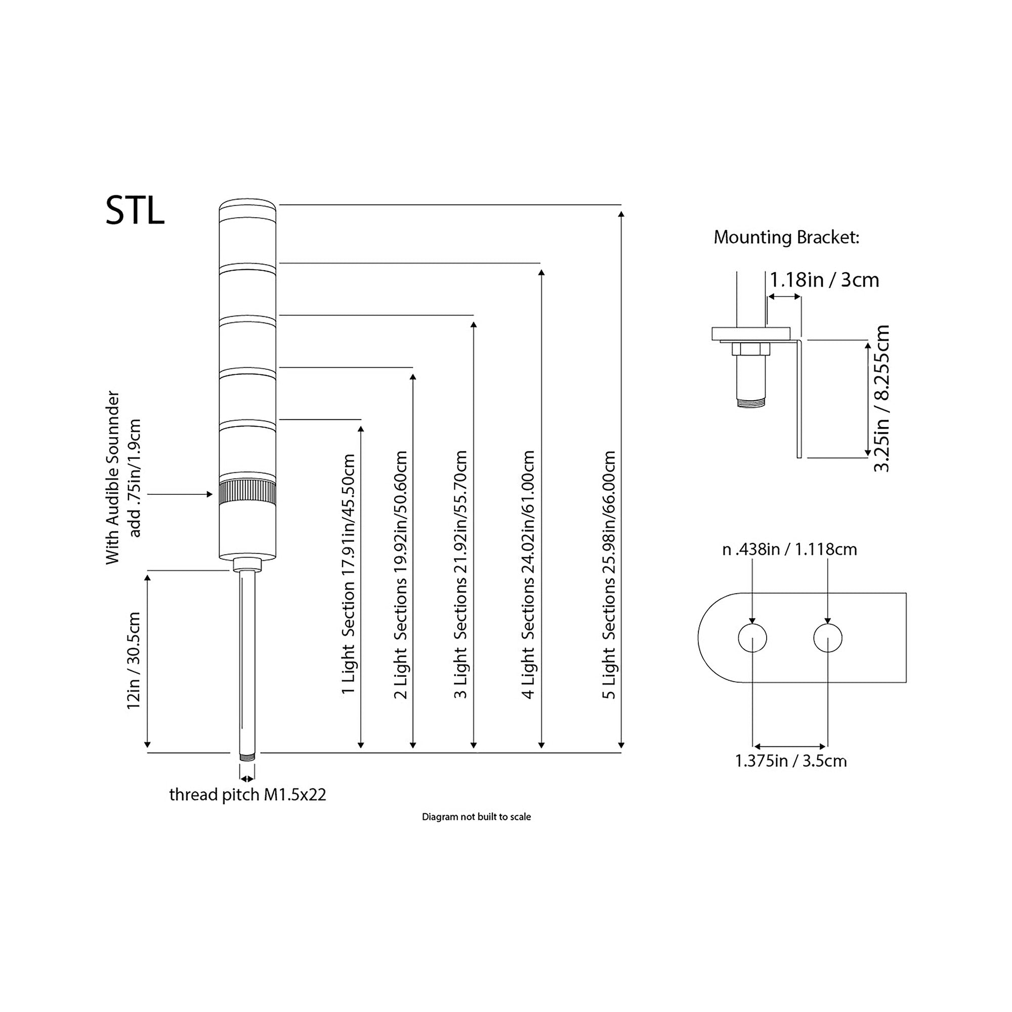 STLB/STLZ LED Tower Light Standard with Audible Alarm