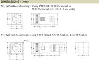 A diagram depicting the product dimensions from the side and top perspectives.