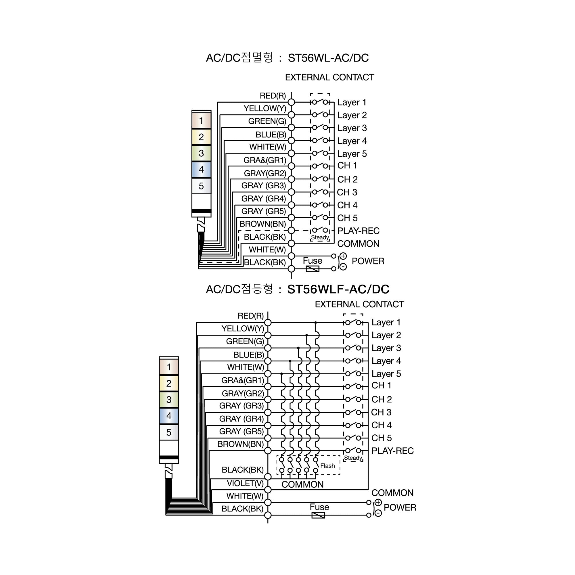 Drawing depicting contacts and wiring diagram on a white background.