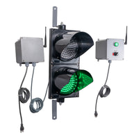 Wireless 700 Foot Range 8" Diameter Red/Green Traffic Light with LED Transmitter Light (Plug And Play)