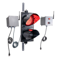 Wireless 700 Foot Range 8" Diameter Red/Green Traffic Light with LED Transmitter Light (Plug And Play)
