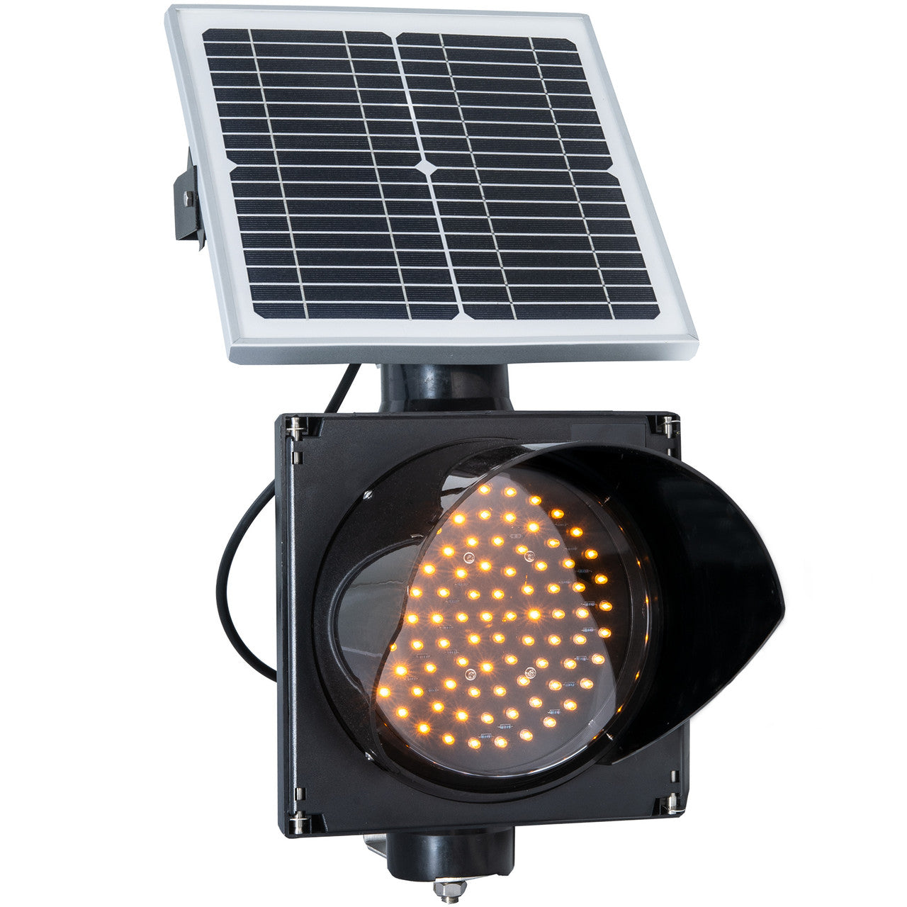 Solar Powered Flashing Traffic Light Signal LED 8 Inch Diameter Lens 12V DC