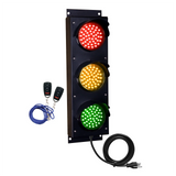 4 Inch Diameter Lens LED Traffic Light Signal, 3 Color, Wireless Key Fob Controller. (Plug And Play)