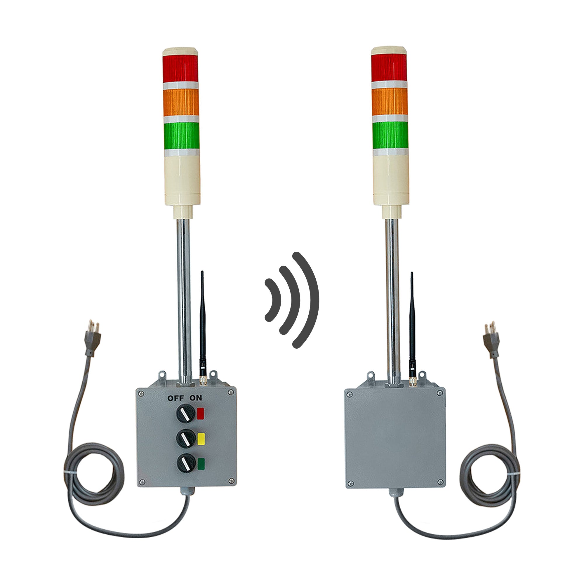 Wireless Andon Tower Lights Transmitter and Receiver Bundle, 700ft Range