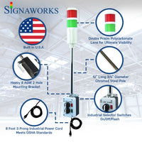 LED Andon Tower Light 2 Stack Light Red Green 110V AC