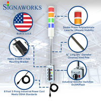 ASTL LED Andon Tower Light 4 Stack Light Red Amber Green Blue 110V AC