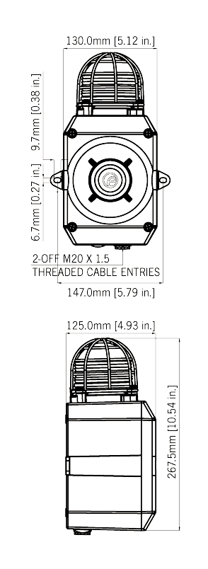 D2XC1X10 Explosion Proof High Output Alarm Horn Sounder and 10 Joule Xenon Beacon