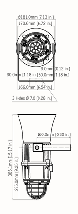 E2xC1X05R Combination Radial Horn & 5 Joule Xenon Strobe UL & ATEX