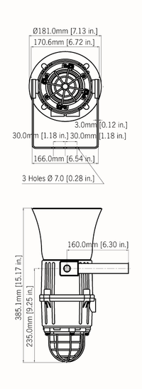 E2xC1X05R Combination Radial Horn & 5 Joule Xenon Strobe UL & ATEX