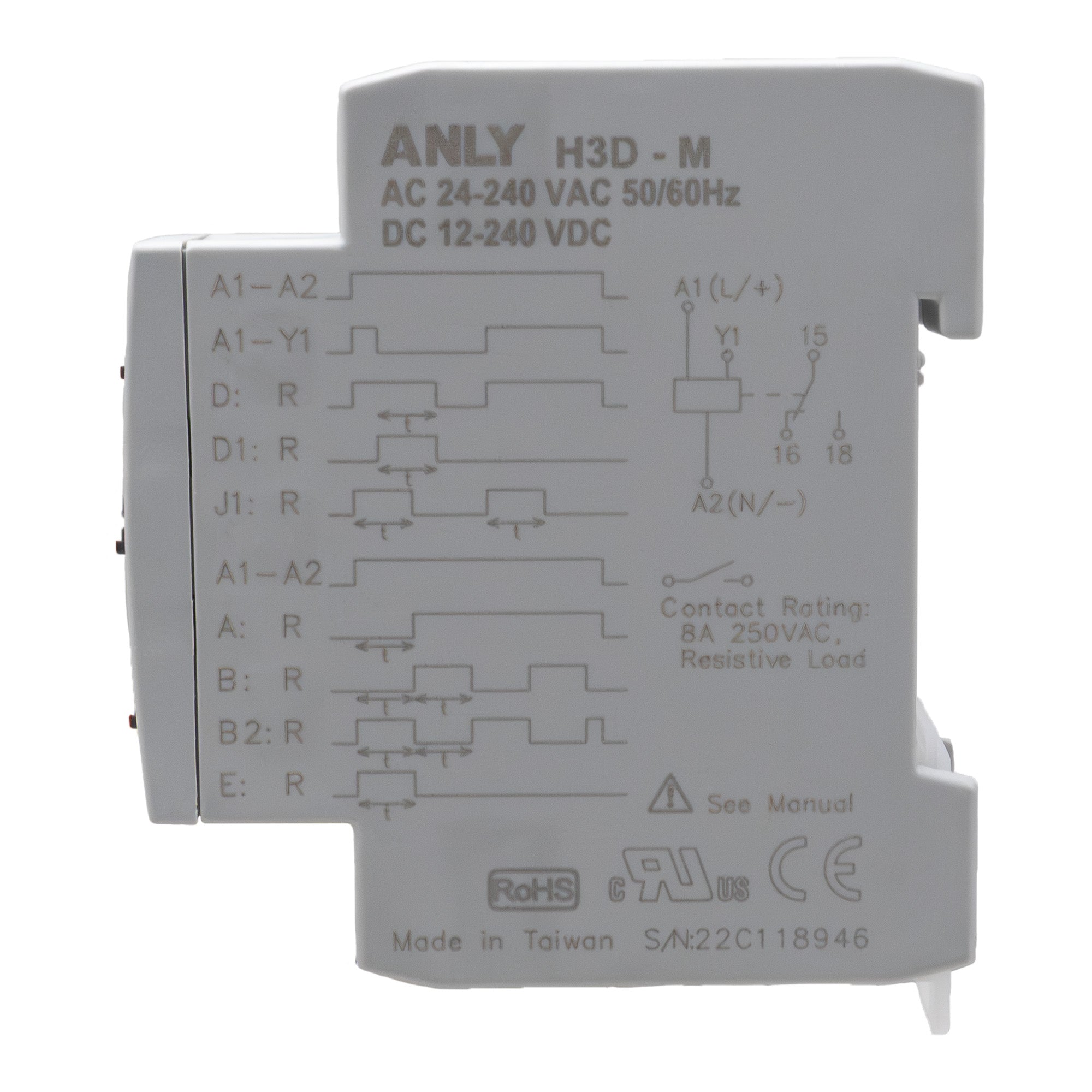 H3D-M Multi-Function Analog DIN Rail Timer
