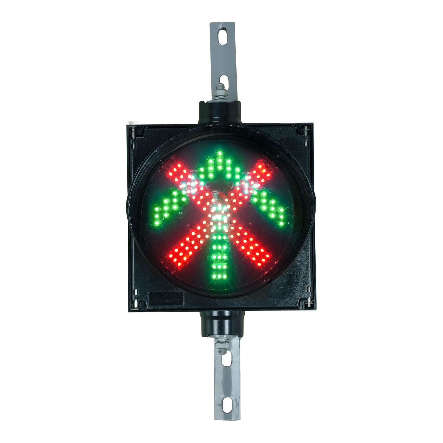 8 Inch Diameter LED Traffic Light Signal 2 in 1 - Red X / Green Arrow (Ready to Wire)