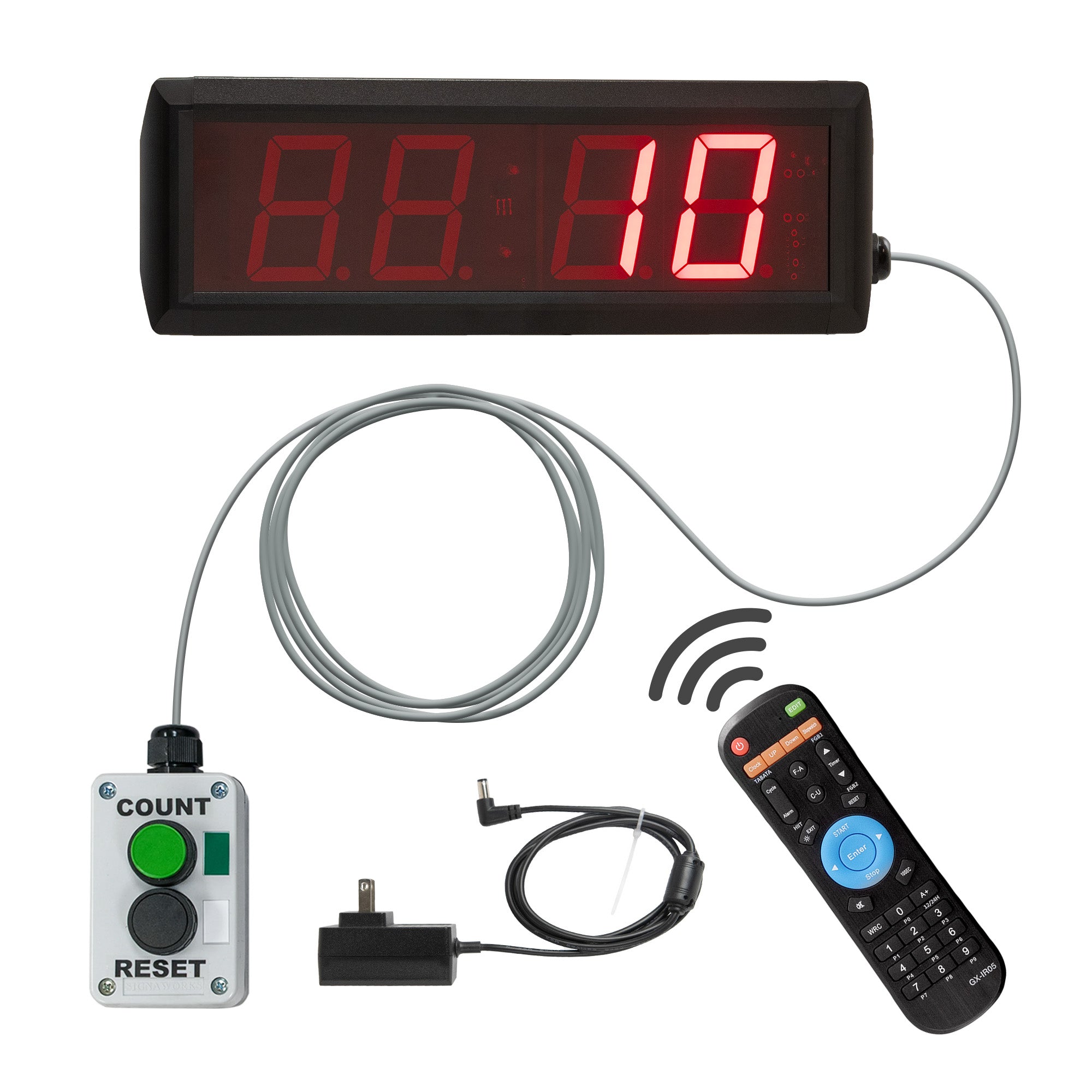 SPTC 2.3" 4 Digit LED Production Counter with Control Switch Box