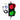 Traffic light with red and green lights, cable, and keychain on a white background