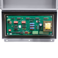 Electronic circuit board with various components on a white background