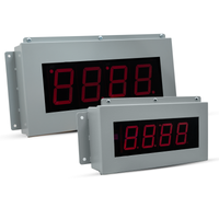 Two digital display panels with red LED digits on a white background