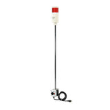 Red pole-mounted industrial signal with 2-position switch on a white background.