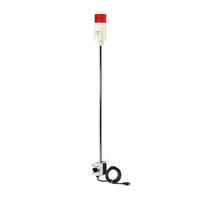 Red pole-mounted industrial signal with 2-position switch on a white background.
