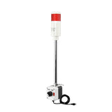 Red pole-mounted industrial signal with 2-position switch on a white background.