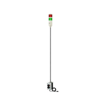 Two-Color pole-mounted industrial signal with 2-position switches on a white background; Red-Green.