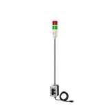 Two-position pole-mounted industrial signal with 3-position switch on a white background; Red-Green.