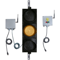 Wireless 700 Foot Range 8" Diameter Red/Amber/Green Traffic Light with LED Transmitter Light (Plug And Play)