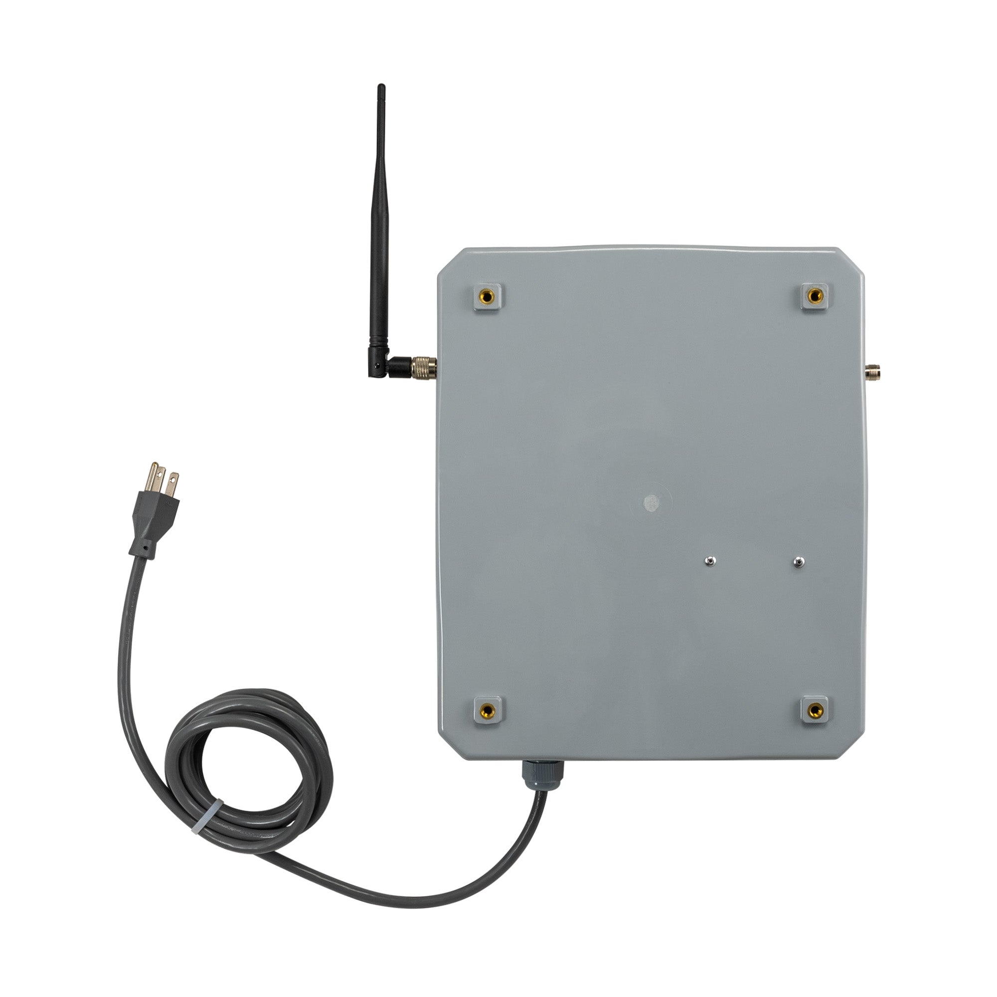 Wireless bingo board with power cord and antenna on a white background.
