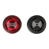 Two 22mm panel mount audible alarms with LED indicators, one in black and one in red, showing buzzer faces.