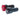 Two 22mm panel mount audible alarms with LED indicators, one in black and one in red, showing front quarter view.
