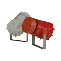 Red and gray alarm horns on a white background.