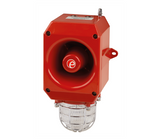Red explosion proof high output alarm horn sounder with Xenon beacon.