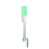 Diffused pole-mounted tower light on right-angle brackets, demonstrating amber color function on a white background.