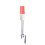 Diffused pole-mounted tower light on right-angle brackets, demonstrating red color function on a white background.