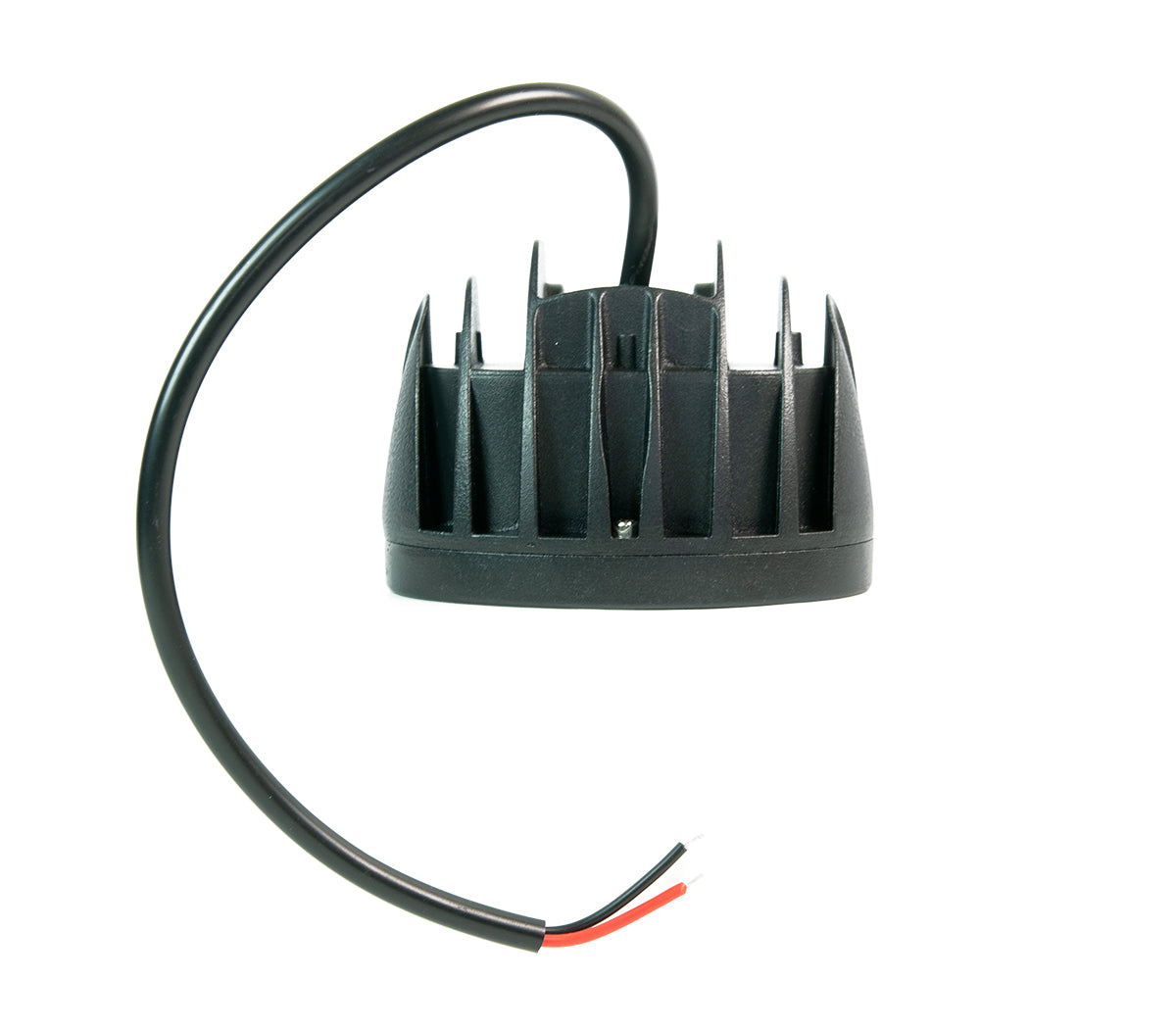 Black light fixture with ready-to-wire power cord on a white background.