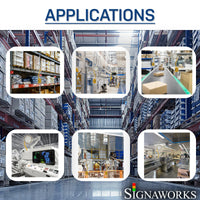 A graphic depicting various settings and applications for the gooseneck light and a 'Signaworks' branded logo.