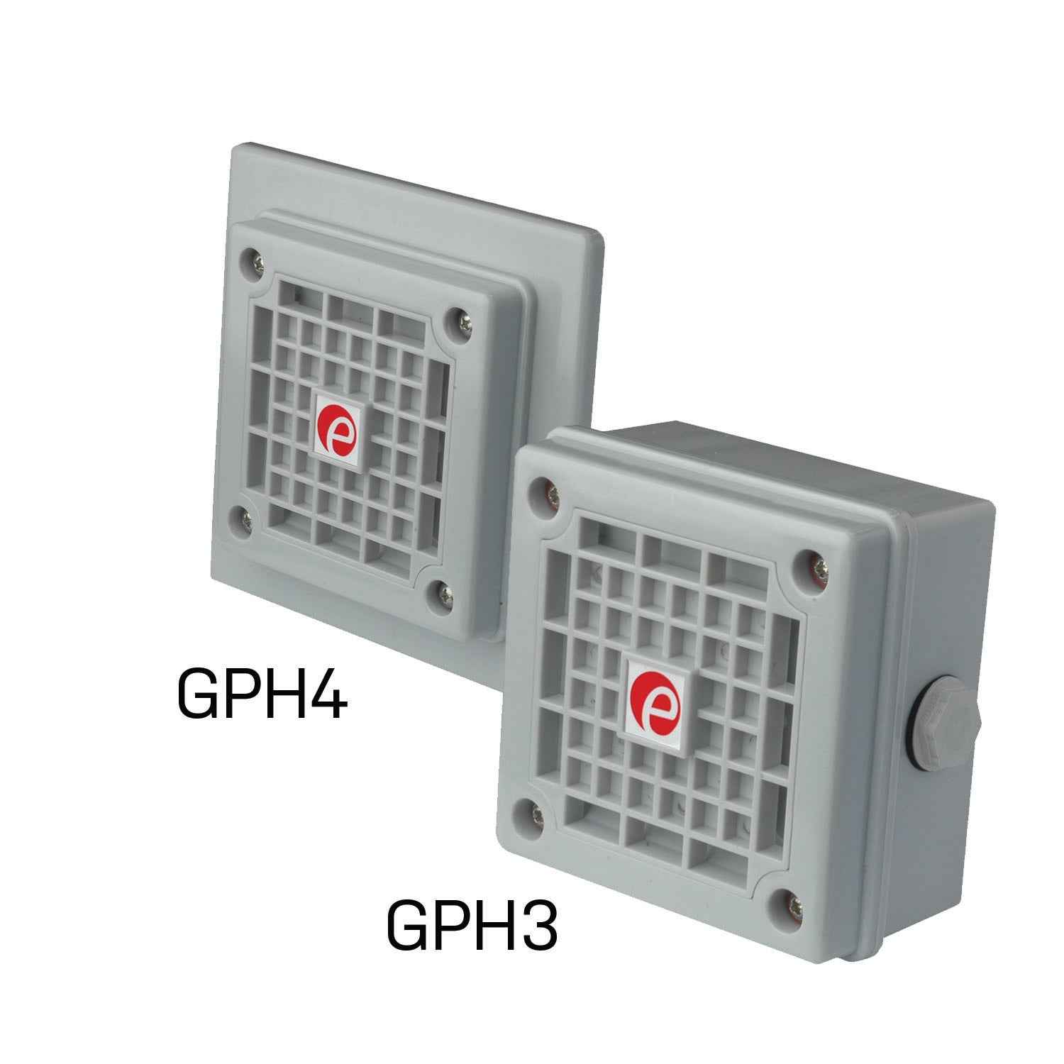 Two gray electronic devices labeled GPH1 and GPH2 on a white background