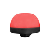 90mm pilot light illuminated red with black threaded base on a white background.