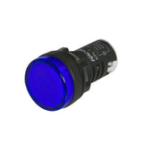 Blue pilot light on a white background.
