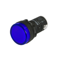 Blue pilot light on a white background.