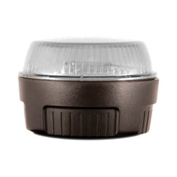 White warning light on a white background.