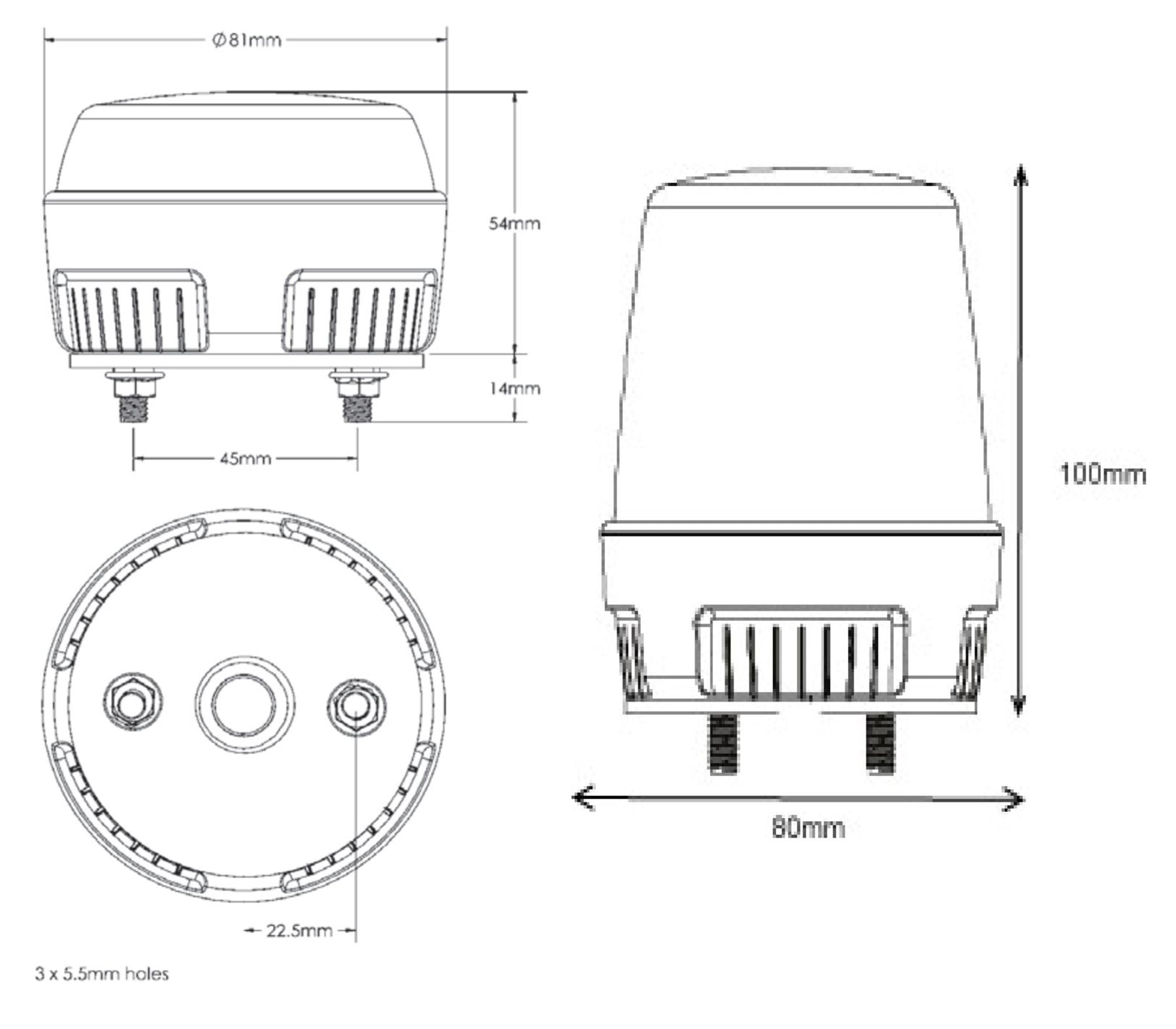 Black on white technical drawing with dimensions.