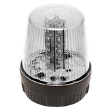 Clear strobe with black base on a white background.