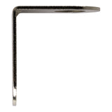 Side profile of a steel right angle pole mount on a white background.