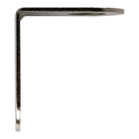 Side profile of a steel right angle pole mount on a white background.