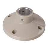 Top quarter profile of a tan flange pole mount on a white background.