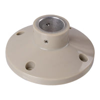Top quarter profile of a tan flange pole mount on a white background.