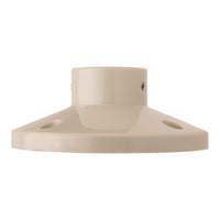 Side profile of a tan flange pole mount on a white background.