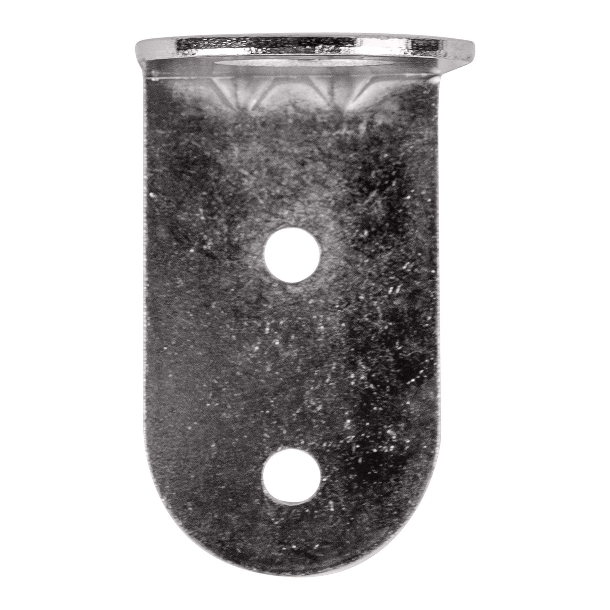 Front profile of a right angle mount on a white background.