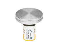 A white45mm LED pilot light with a white base designed for panel mounting.