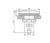 Black on white technical drawing with labeled dimensions.