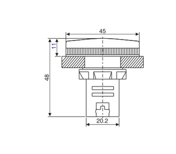 Black on white technical drawing with labeled dimensions.